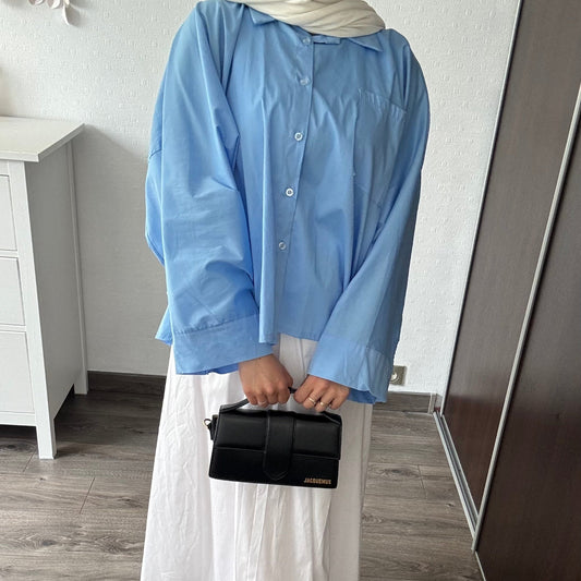 CHEMISE COTON BLEUE