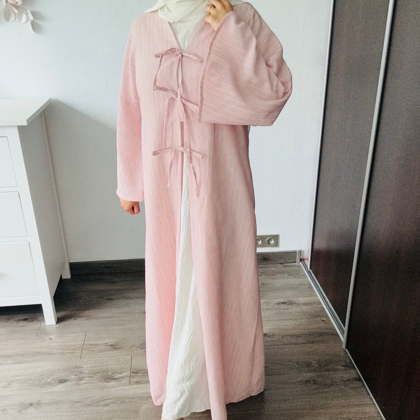 KIMONO ESMÉE ROSE + SOUS ROBE