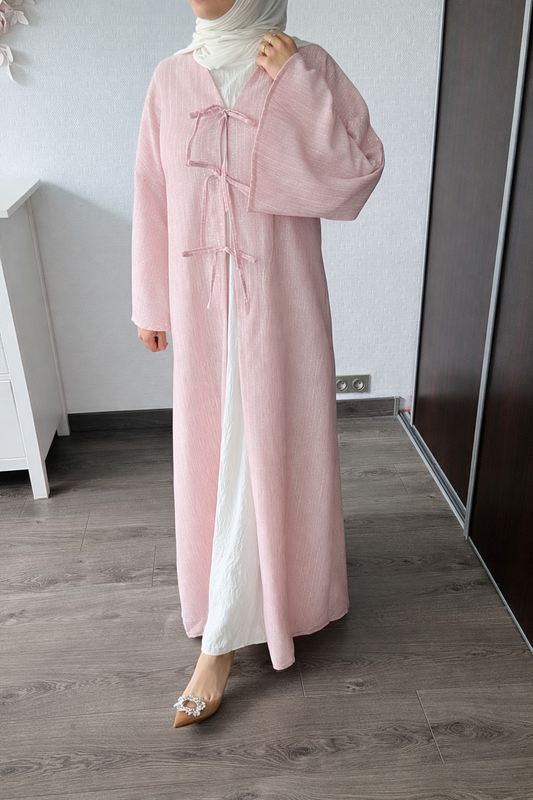 KIMONO ESMÉE ROSE + SOUS ROBE