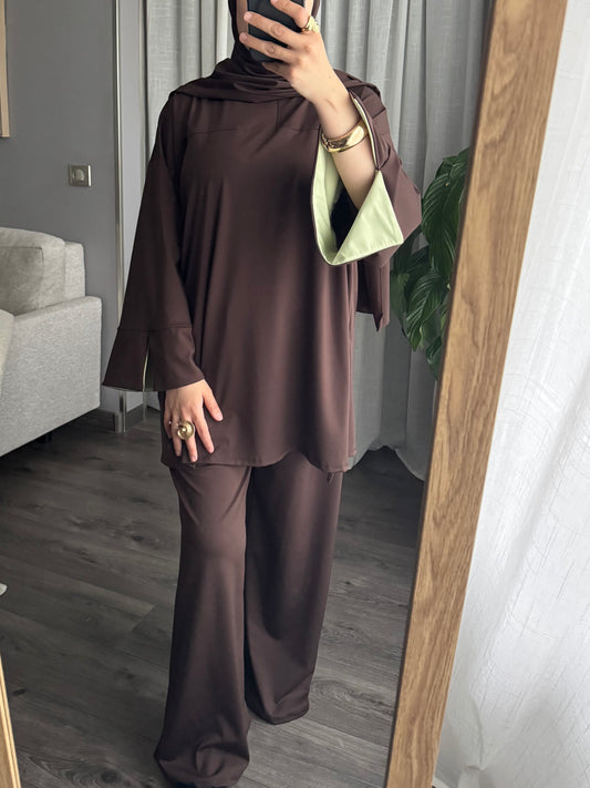 Burkini 3 Teile weit schokolade