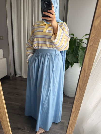 Polo Oversize Rayé Jaune