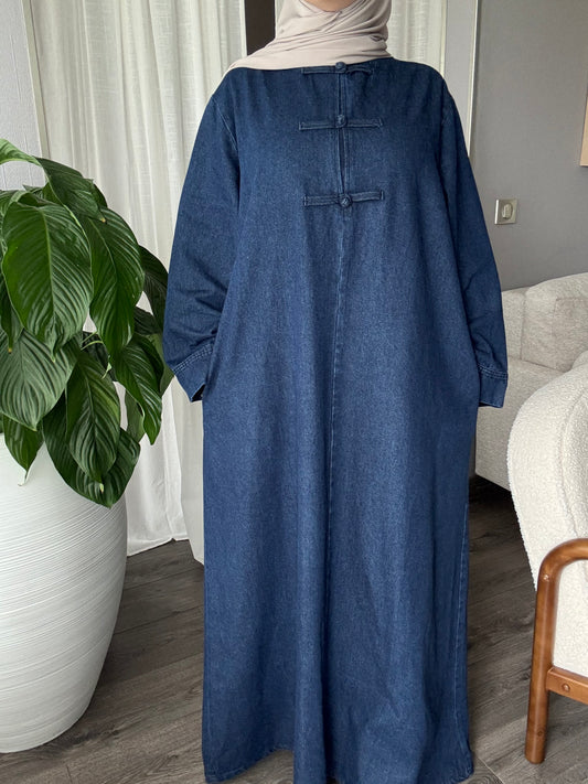 Robe en jean col mandarin — 100% coton