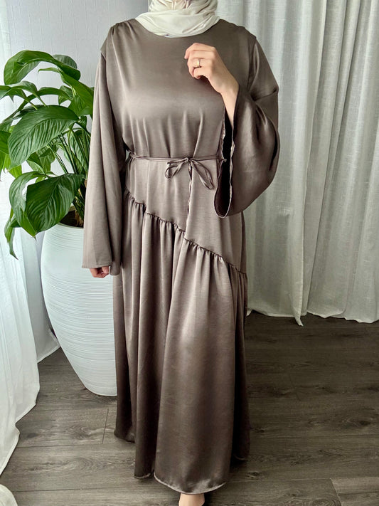 Robe Longue Asymétrique Taupe