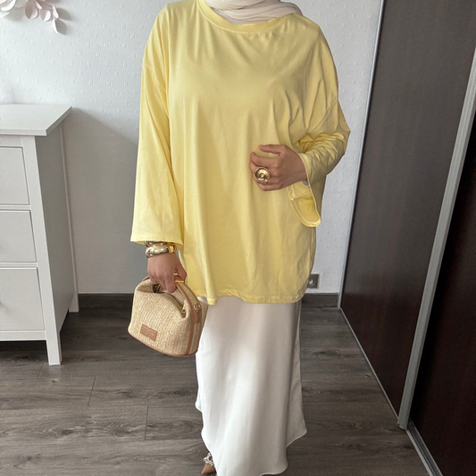 T-SHIRT 100% COTON JAUNE